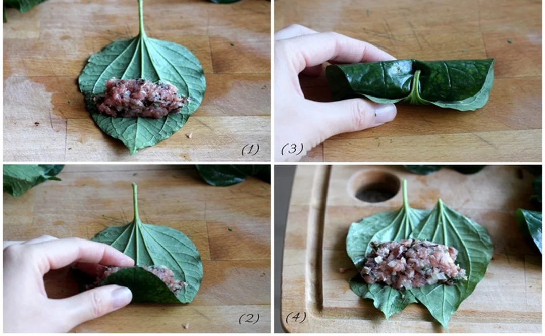 chả lá lốt trong cách nấu bánh đa cua Hải Phòng