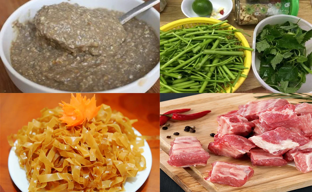 Nguyên liệu nấu bánh đa cua Hải Phòng