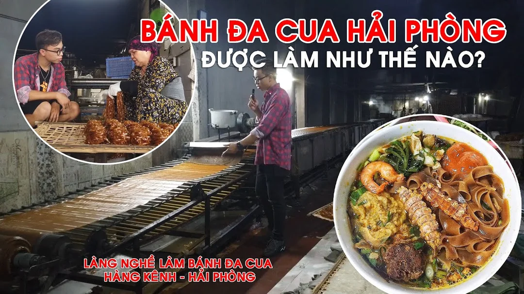Video làng làm bánh đa đỏ Hải Phòng