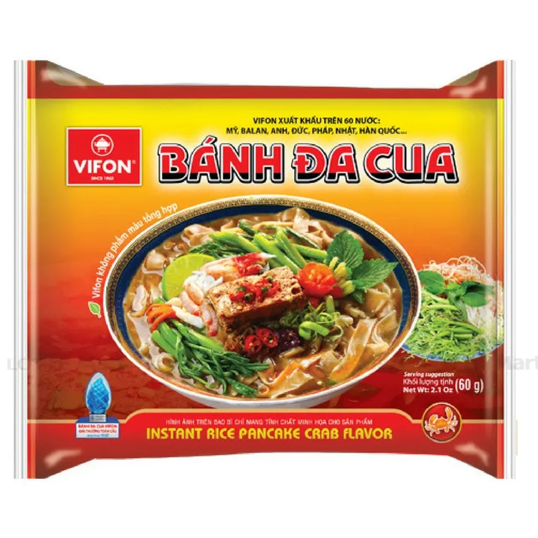 Bánh đa cua ăn liền VIFON trên kệ bán lẻ bánh đa cua ăn liền VIFON Hoàng Gia phiên bản khác trên kệ bán lẻ