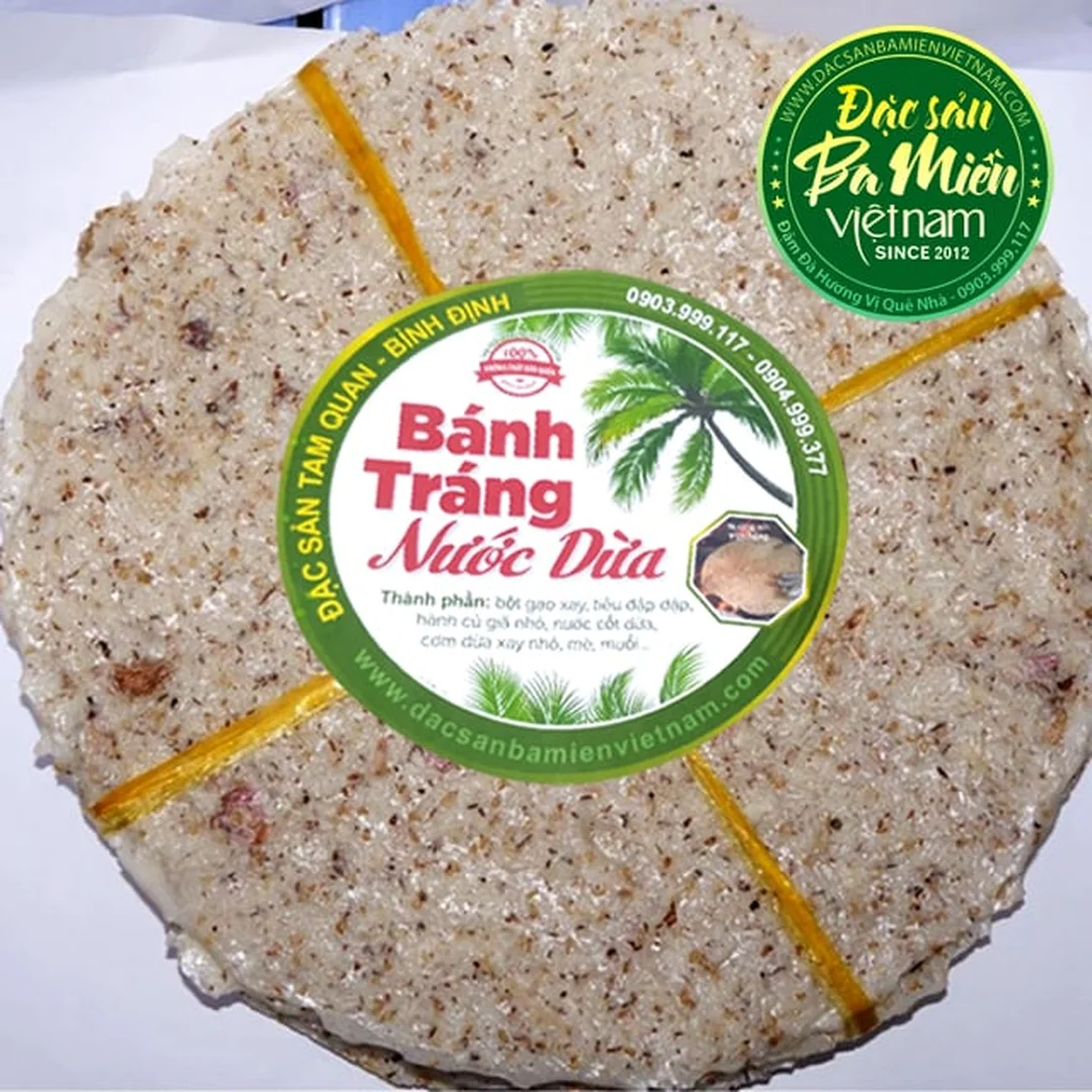 bánh đa dừa nướng nước cốt dừa Bình Định