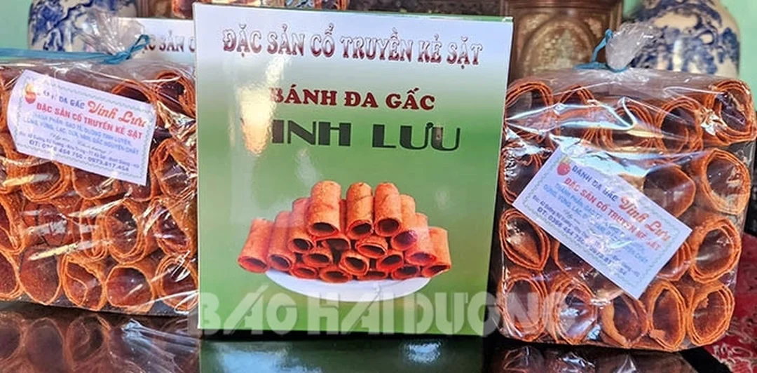 bánh đa gấc kẻ sặt đặc sản Bình Giang Hải Dương