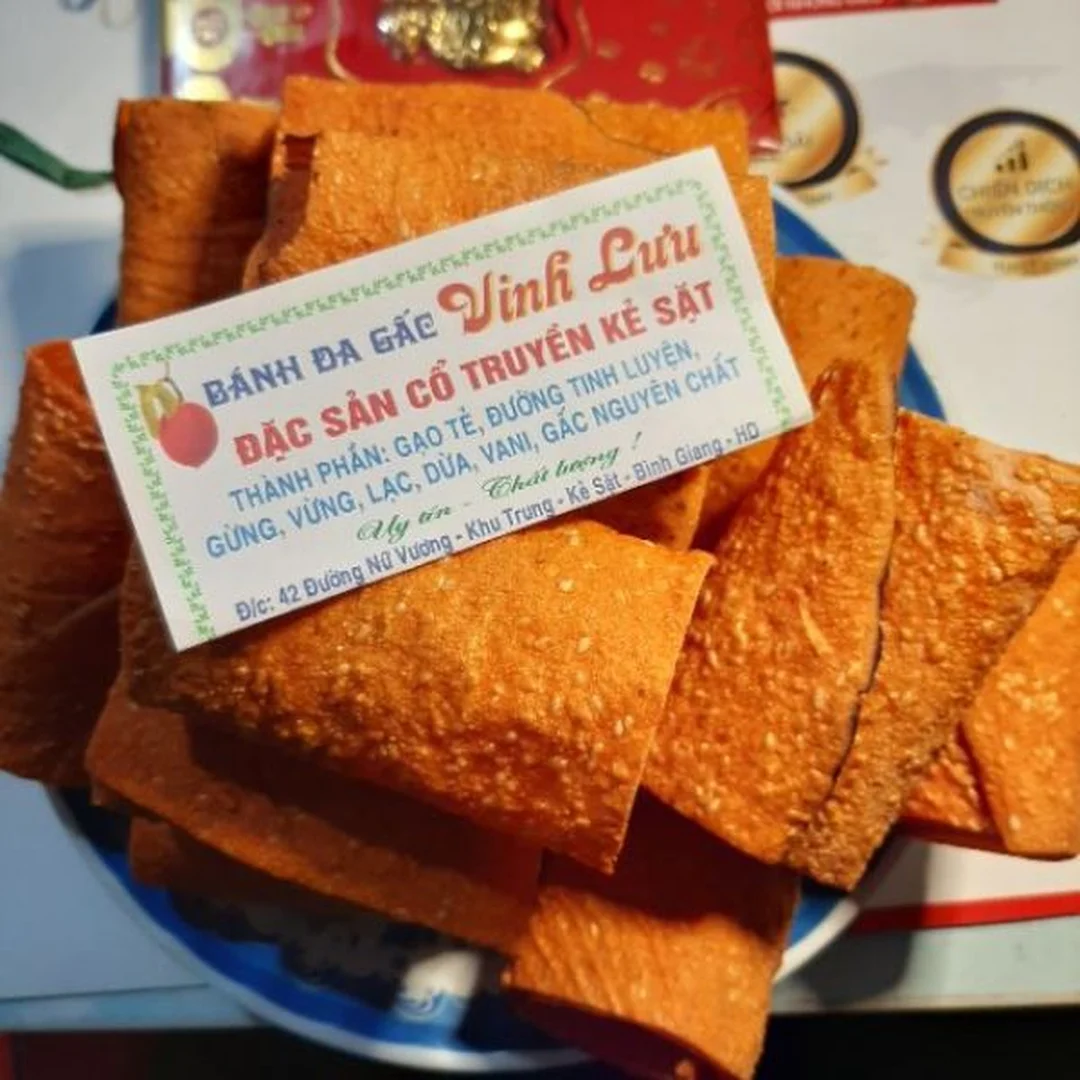 bánh đa gấc Kẻ Sặt làm quà Hải Dương