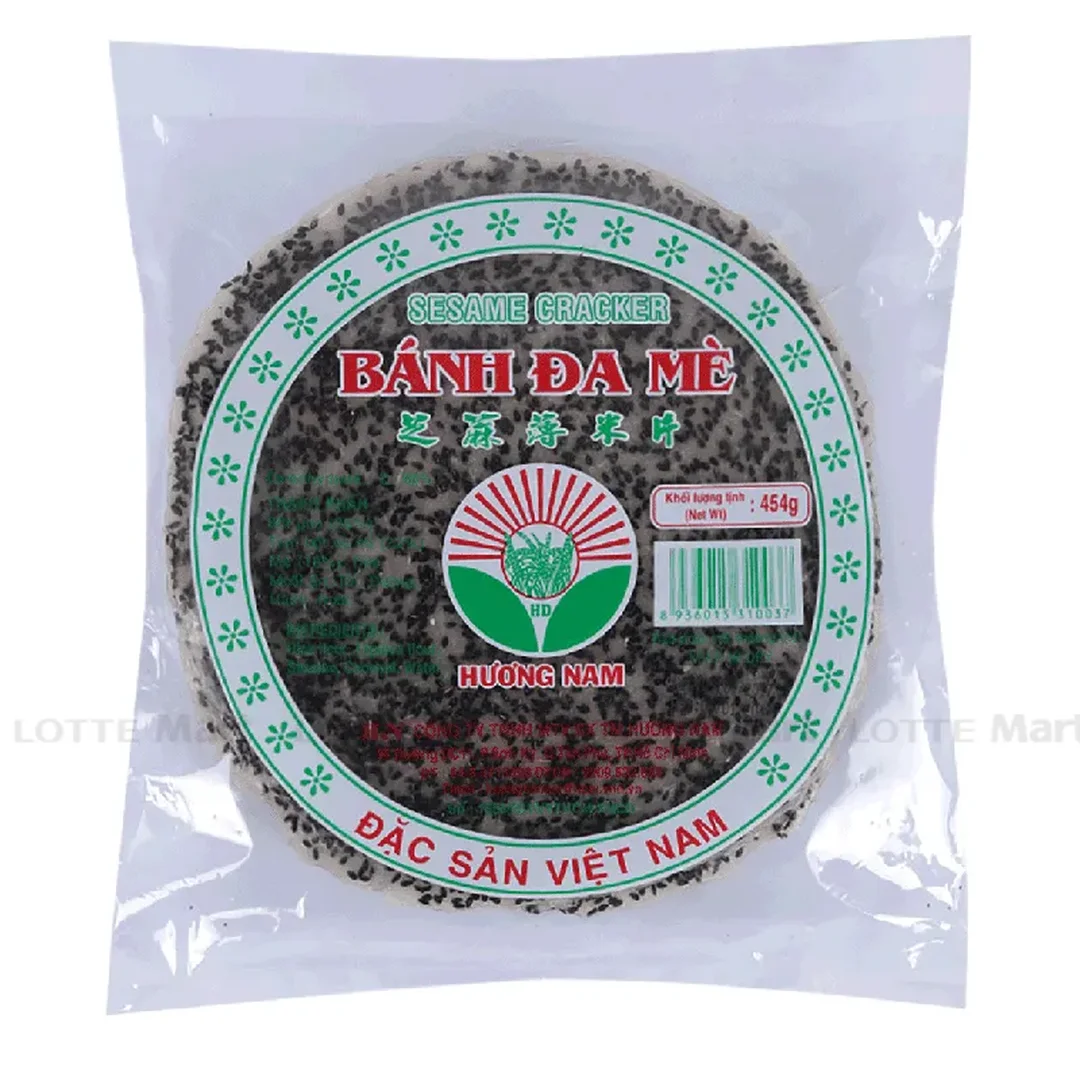 Bánh đa mè đen Hương Nam 454g bánh đa mè đen Hương Nam gói 454g đang bán trên kệ