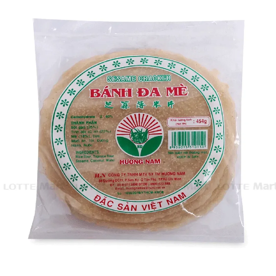 bánh đa mè đóng gói cần kiểm tra hạn dùng và mép bánh