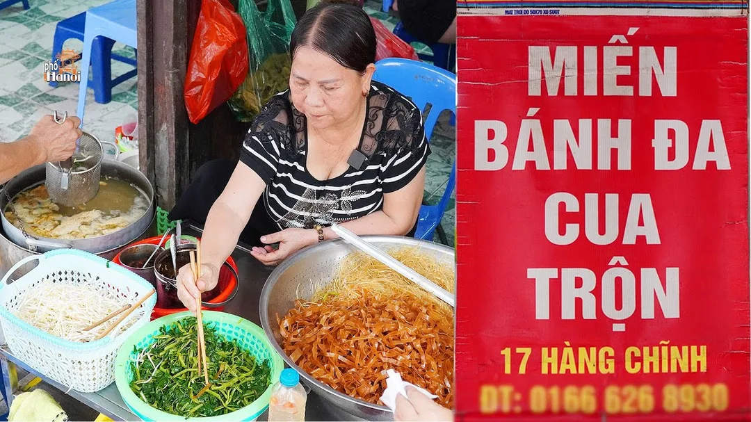 Video thử bánh đa cua trộn trên phố Hàng Chĩnh