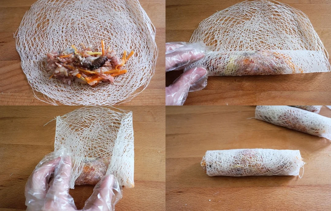 bánh đa nem rế dạng lưới dùng cuốn chả giò